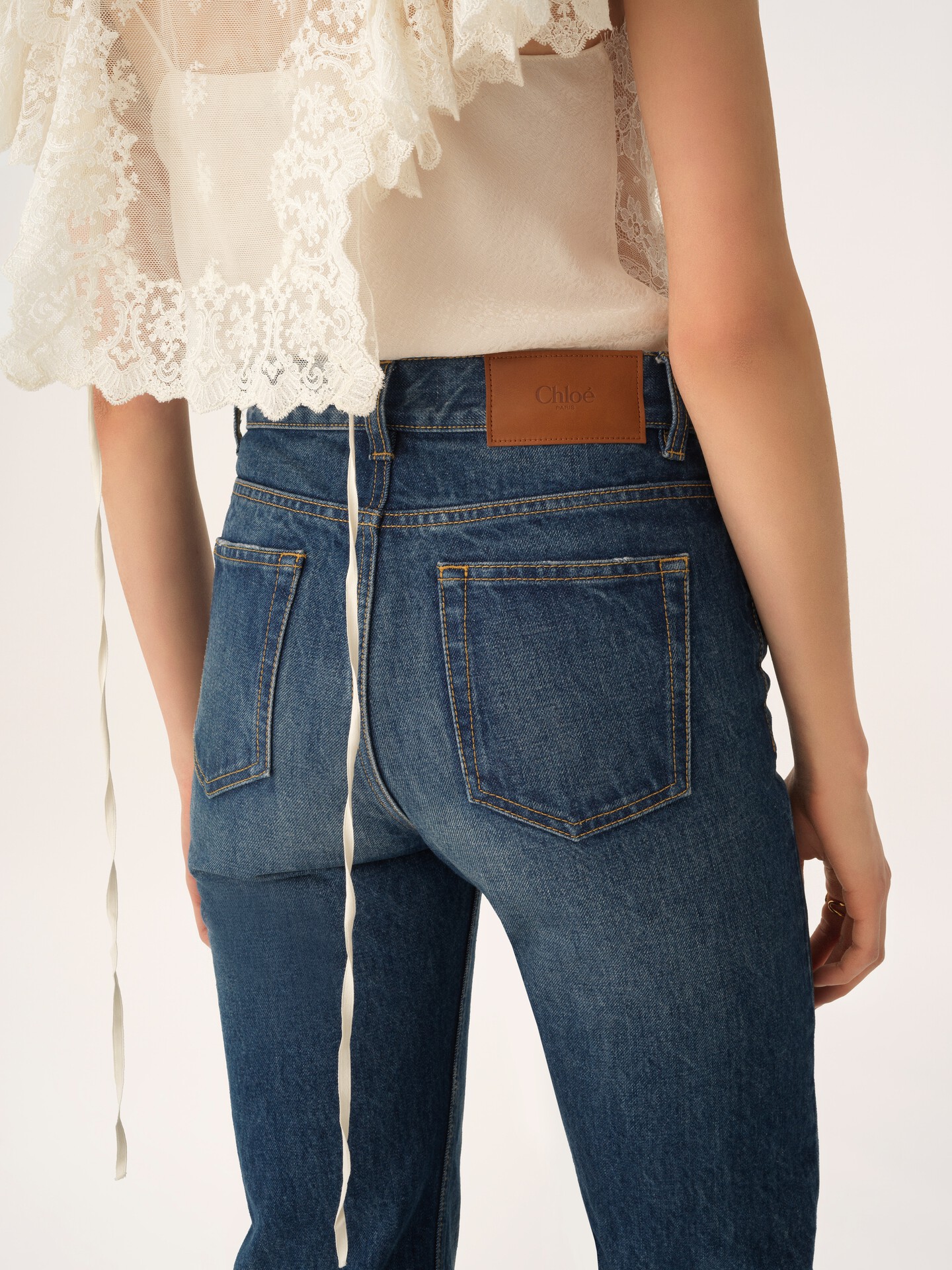 Straight jeans in denim - 7
