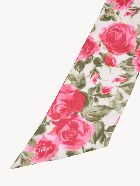 The Chlo&eacute; Wild Flowers bandeau scarf in silk georgette