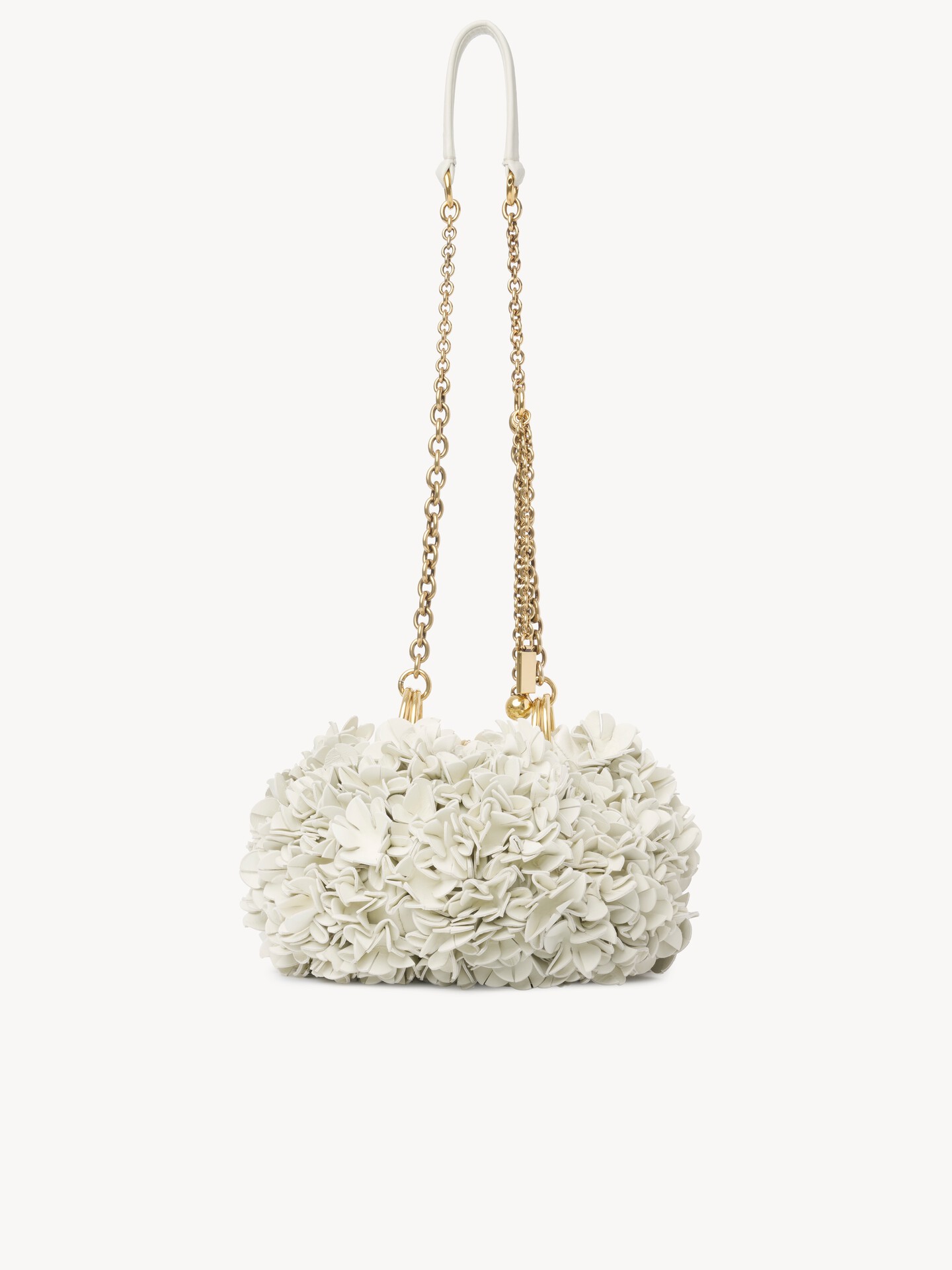 Chlo&eacute; Pliss&eacute; shoulder bag with chain in leather with flowers - 7