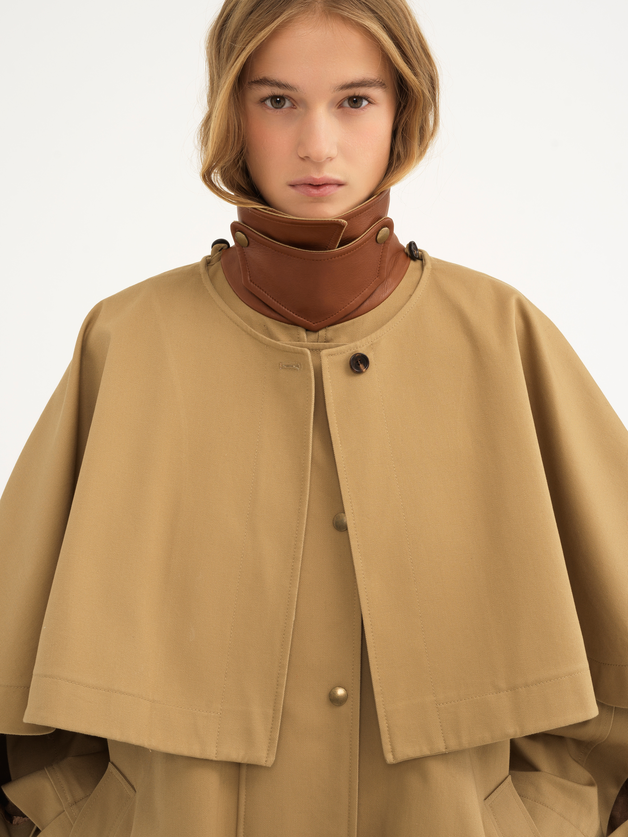 Parka in cotton gabardine with cape - 9