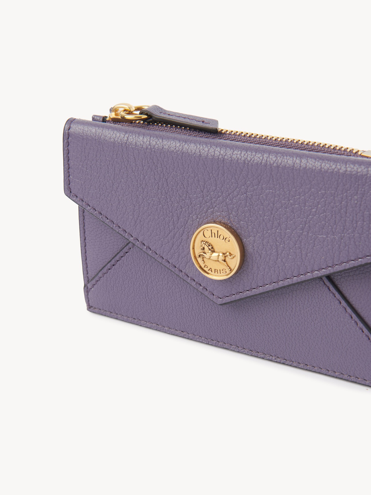 Small Envelope purse with card slots in grained leather - 6