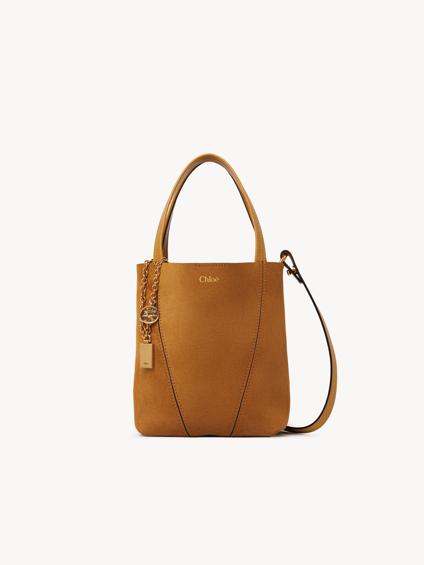 Small Chlo&eacute; Spin tote bag in suede leather - 1