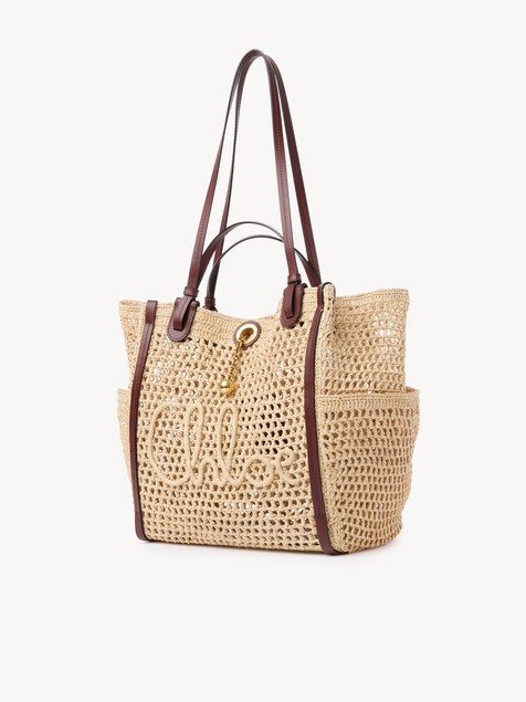 Chlo&eacute; Iconic double carry bag in raffia