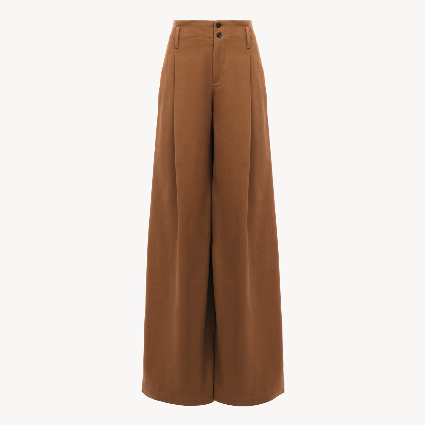 High-rise wide-leg pants in cotton canvas - 7