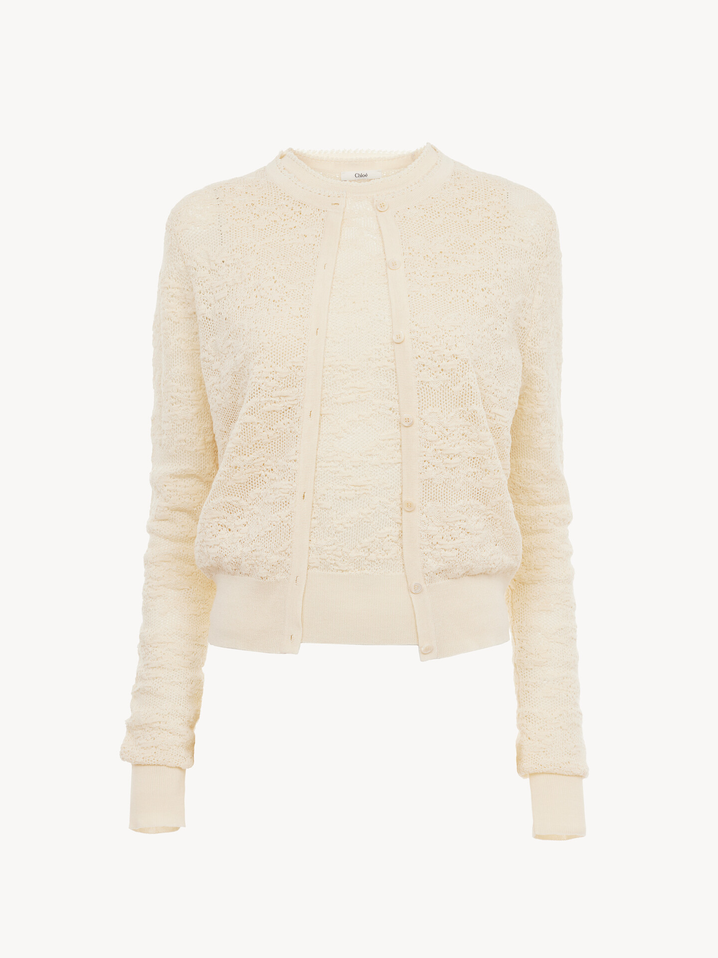 Twin set in cotton-silk knit - 1