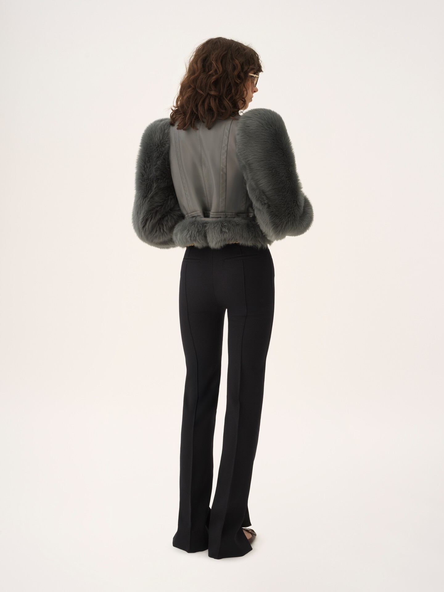 Flared tailored trousers in wool gabardine - 4