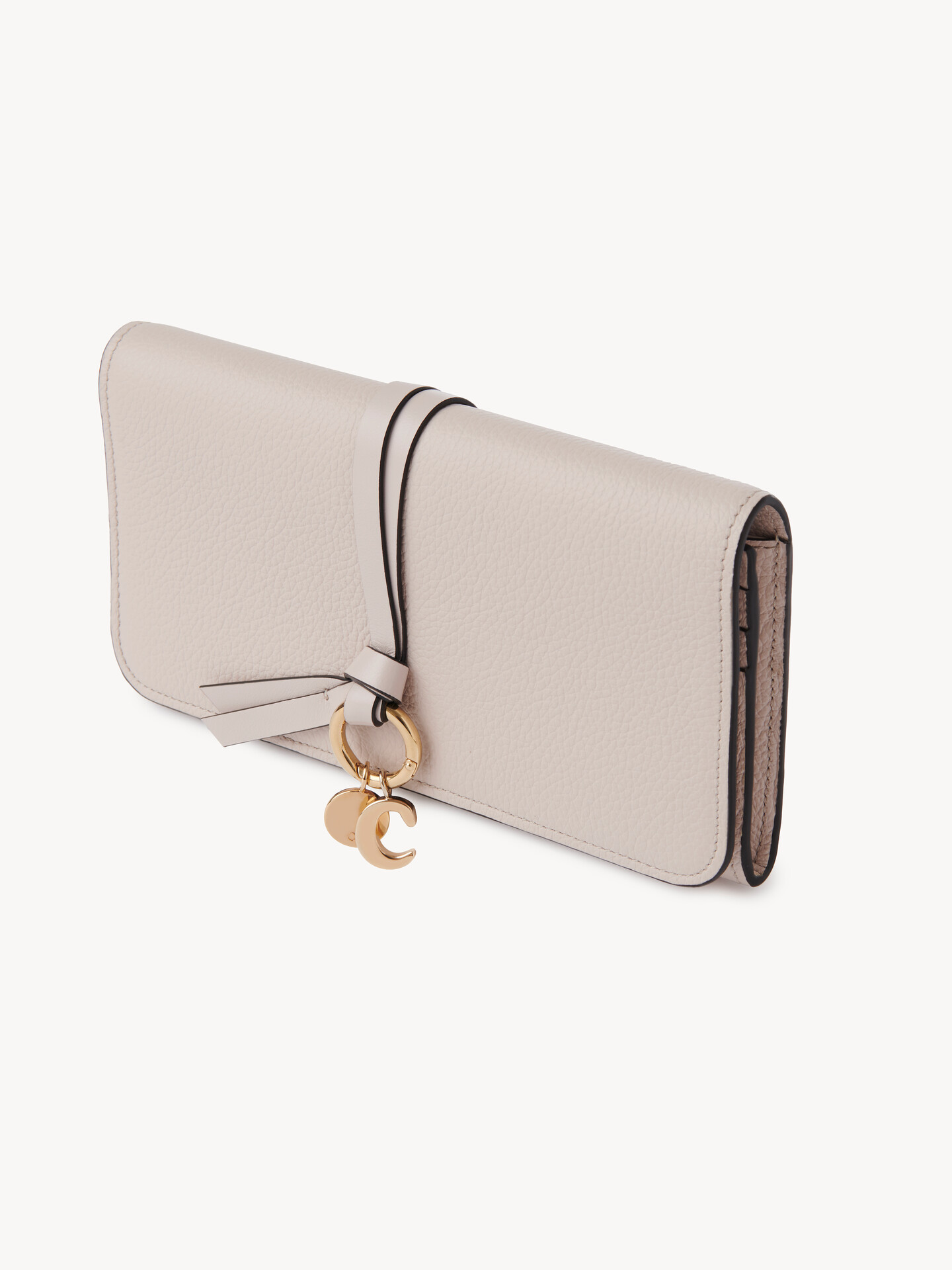 Alphabet wallet with flap in grained leather - 5