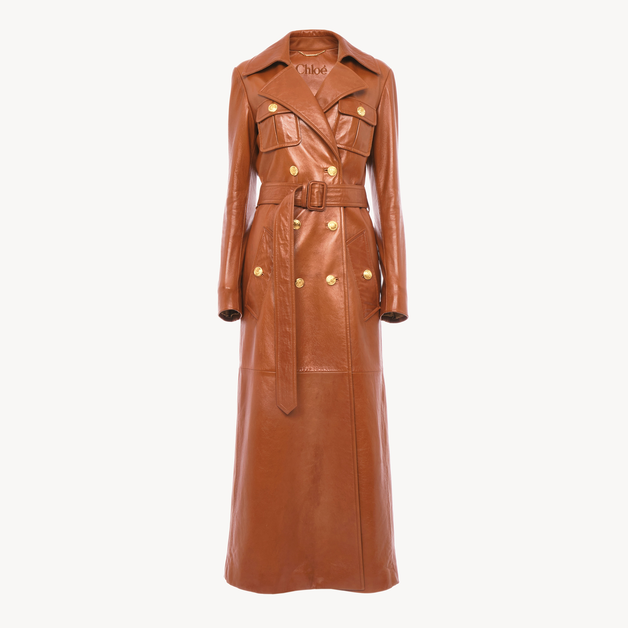 Utilitarian trench coat in soft leather - 11