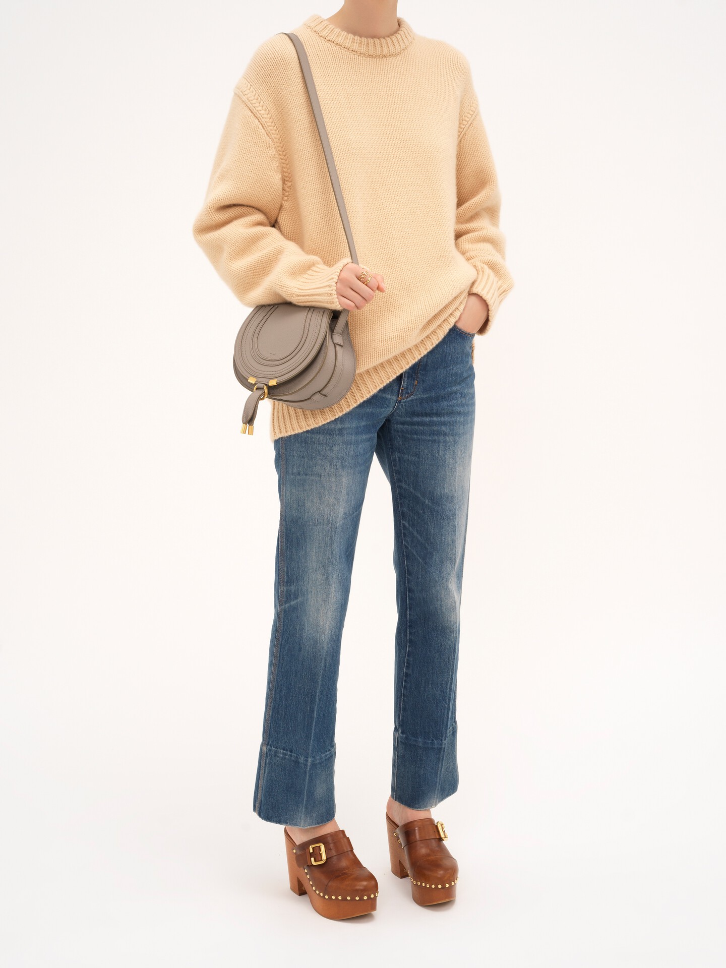 Small Marcie saddle bag in grained leather - 4