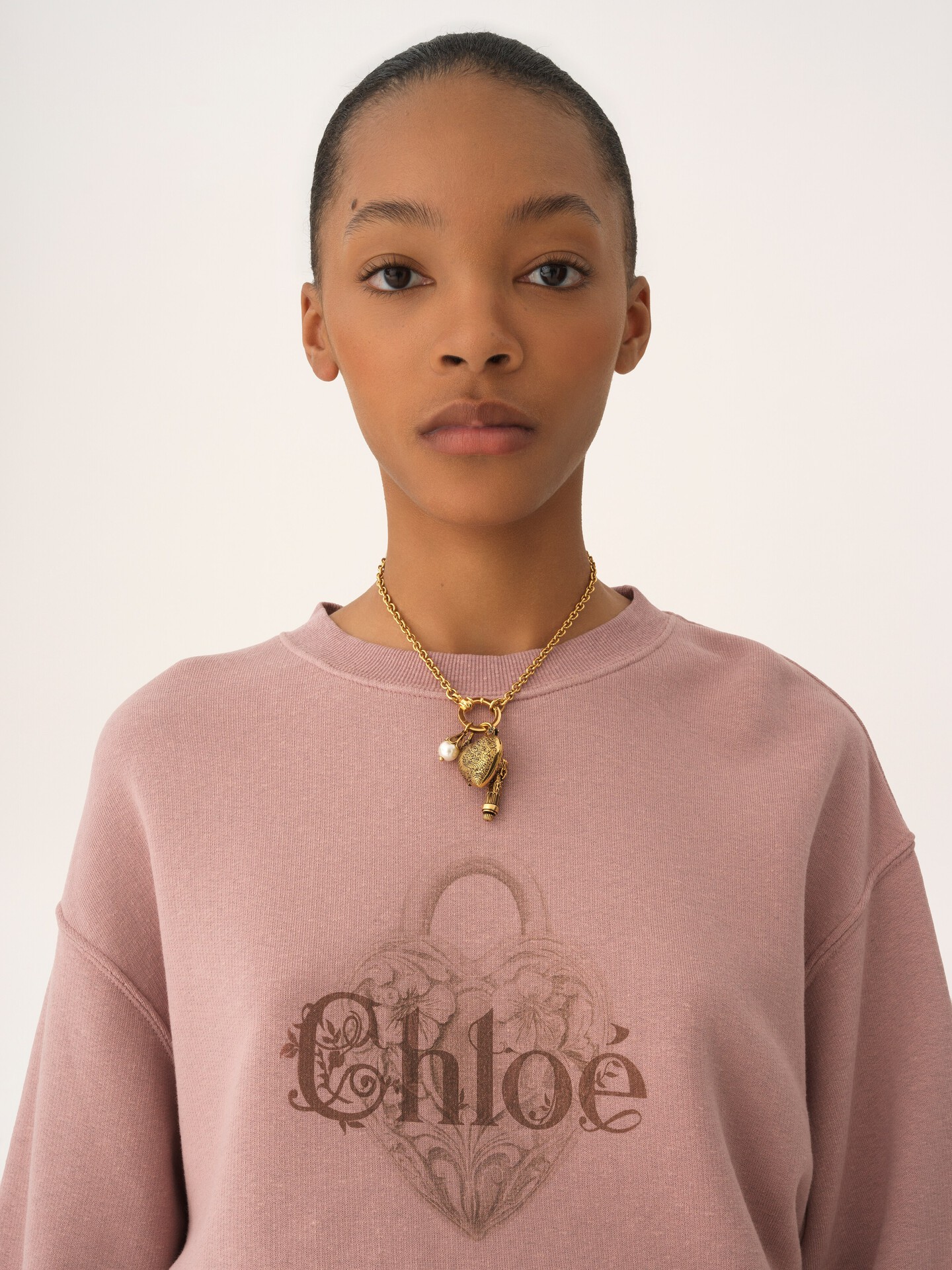 Oversized logo jumper in chin&eacute; fleece - 7