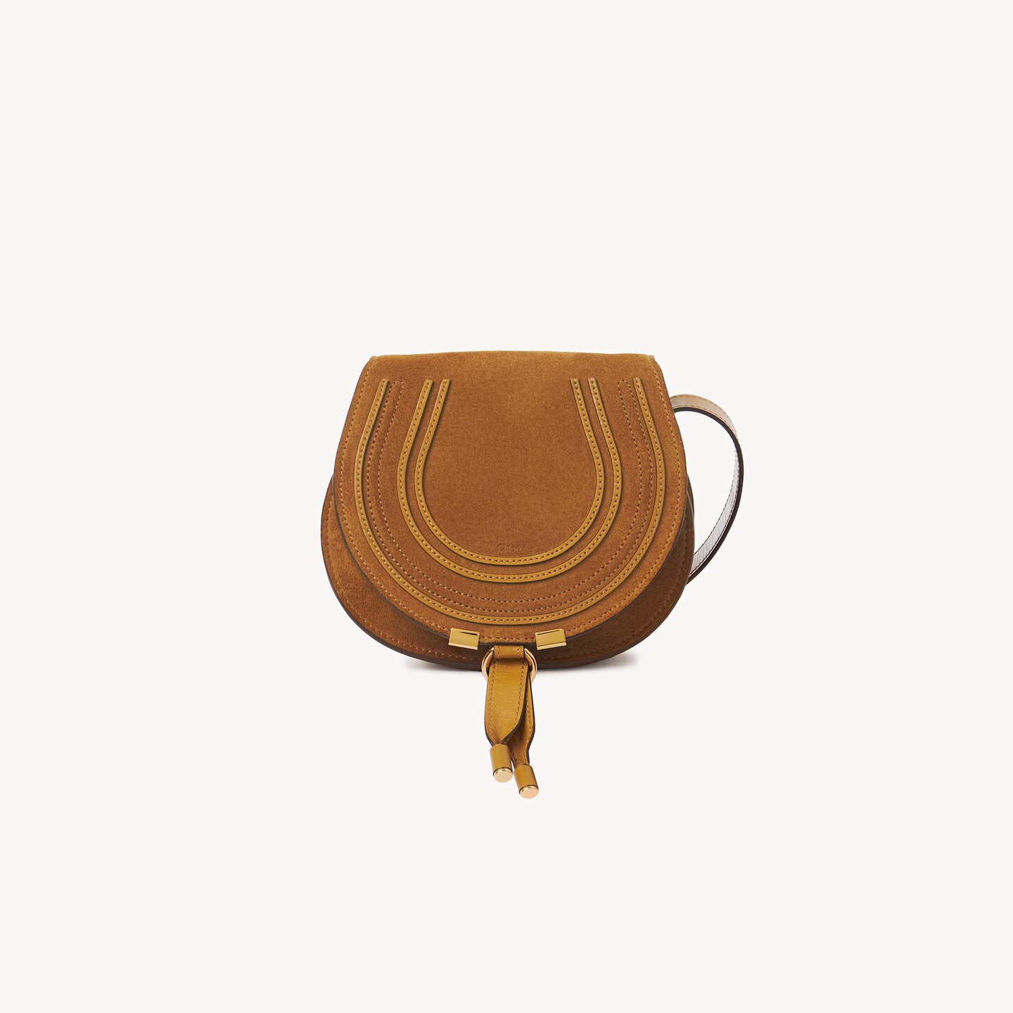 Small Marcie saddle bag in suede leather - 9