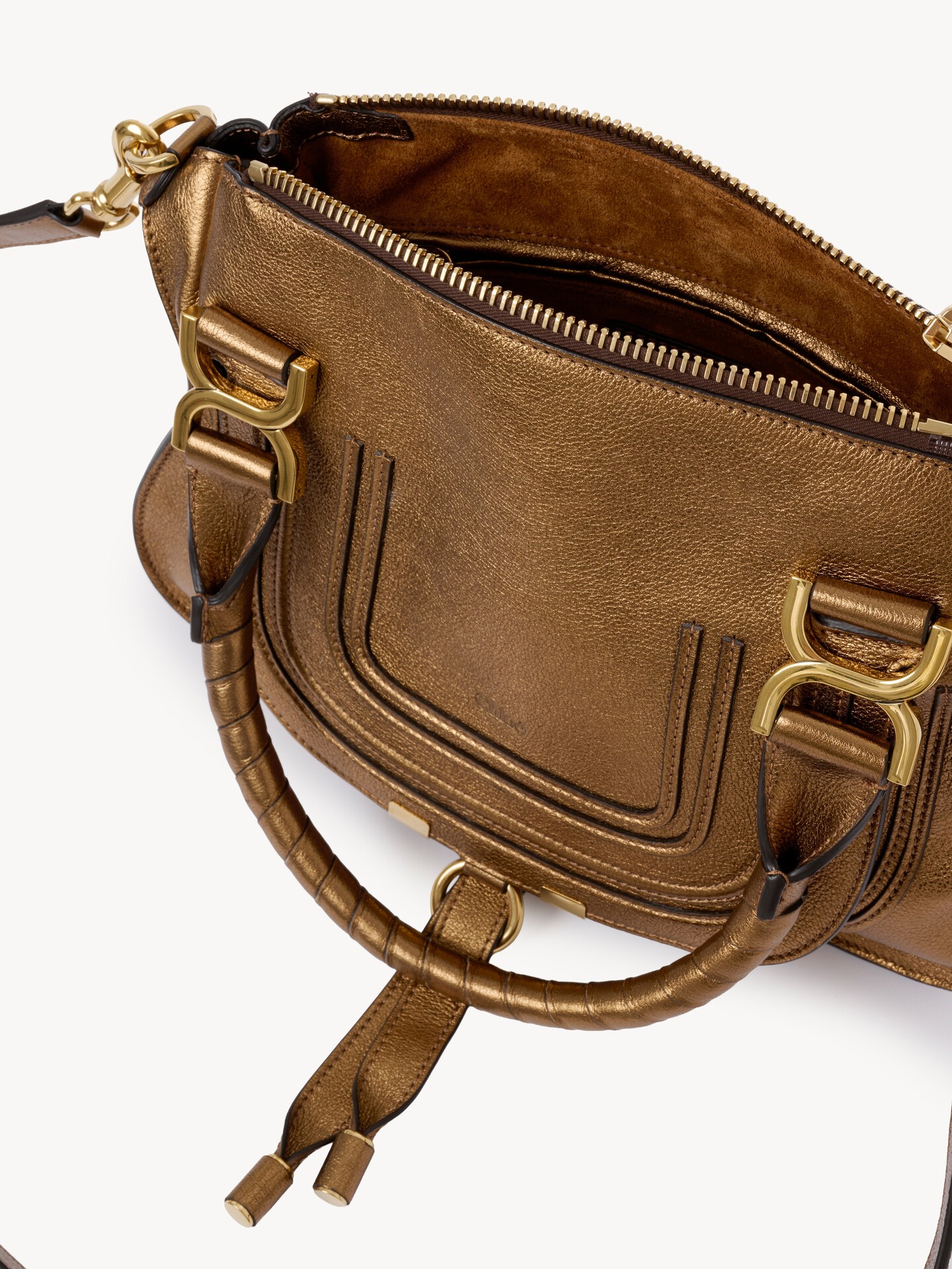 Small Marcie bag in metallic leather - 8