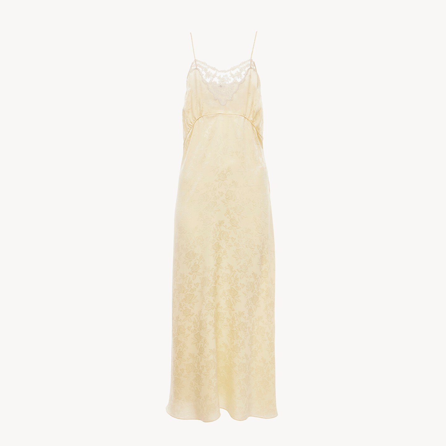 Thin-strap midi dress in silk jacquard & lace - 7