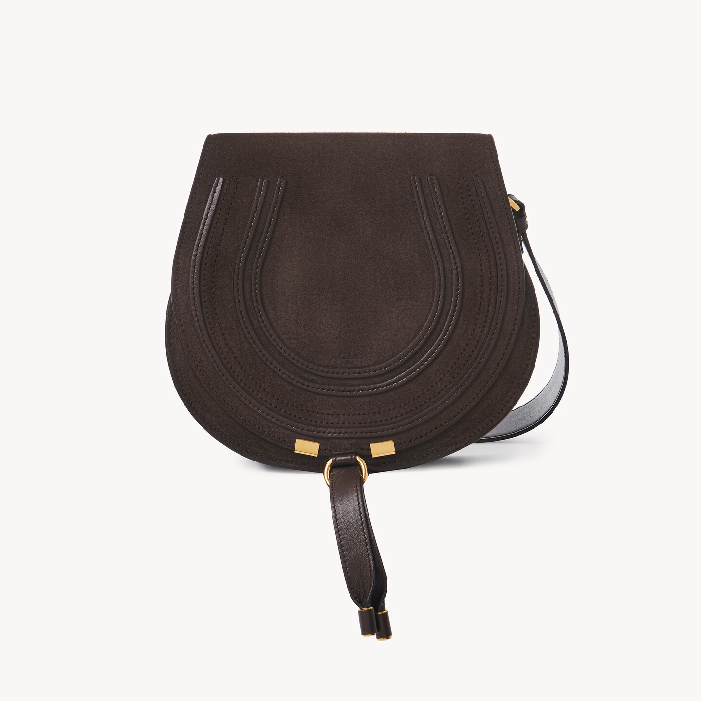 Marcie saddle bag in suede leather - 9
