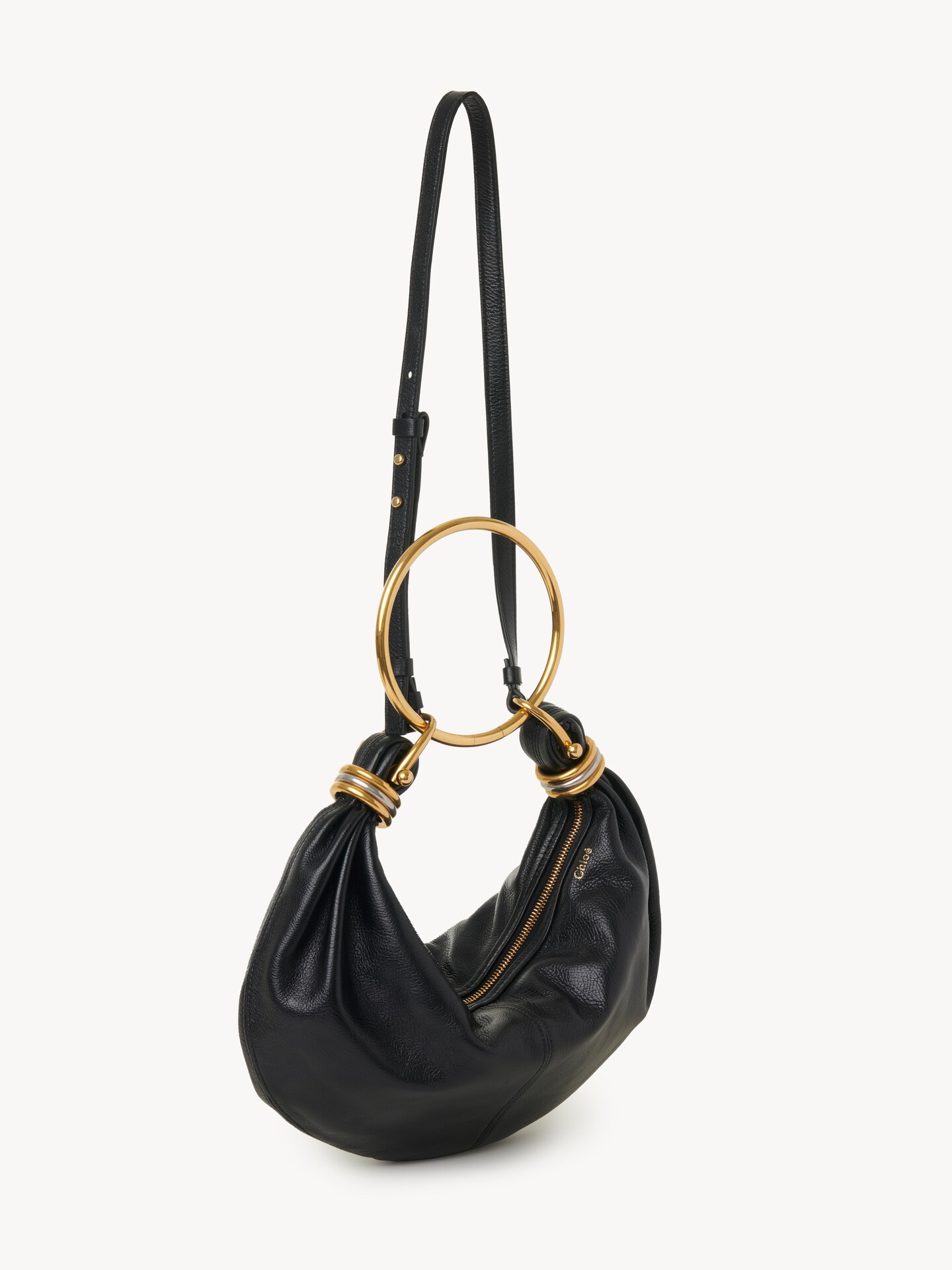 Small Bracelet Hobo bag in grained leather - 5