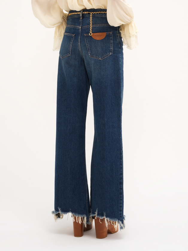 Cropped wide-leg jeans in denim - 5