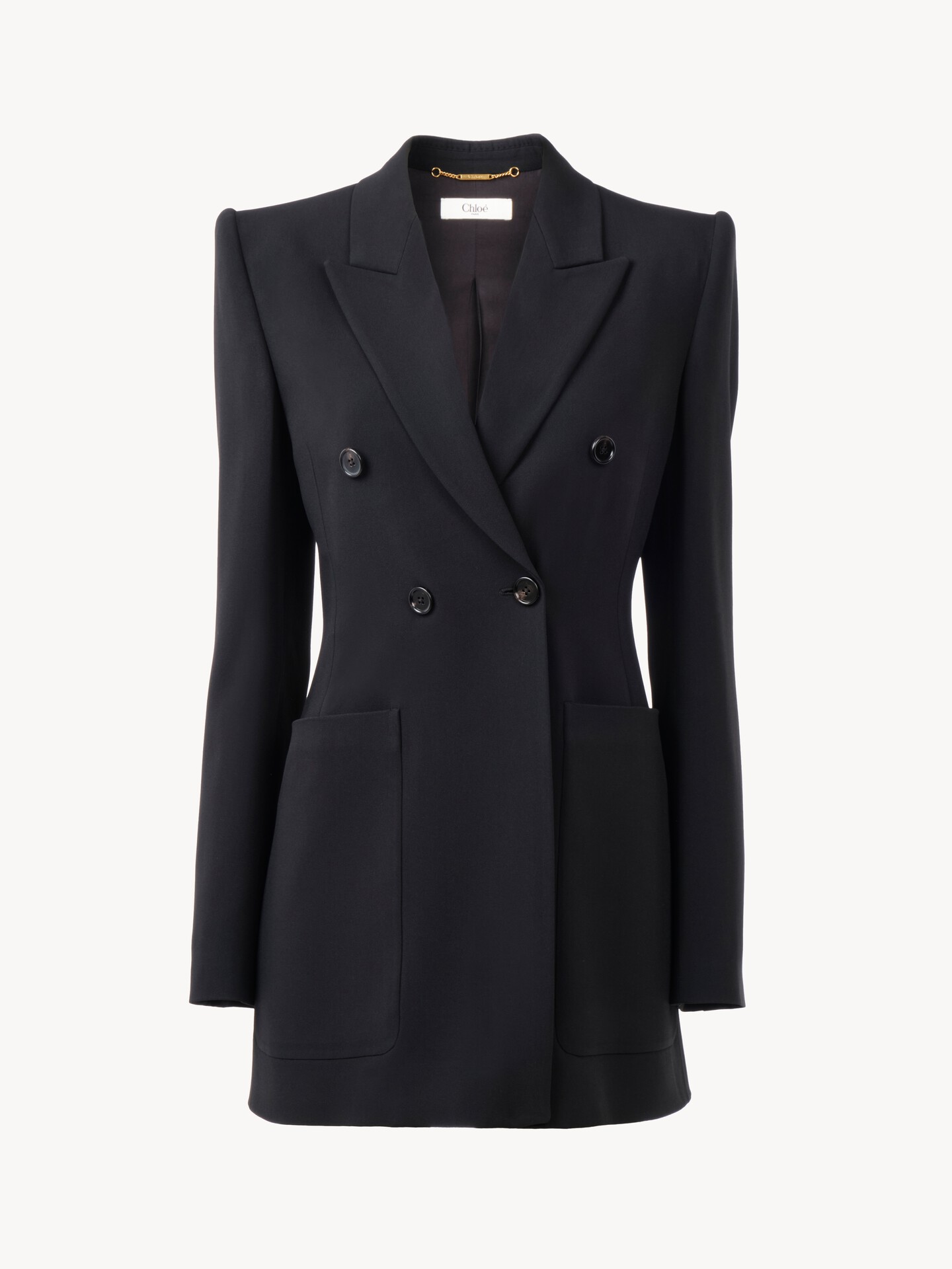 Double-breasted tailored jacket in a crêpe mix - 2