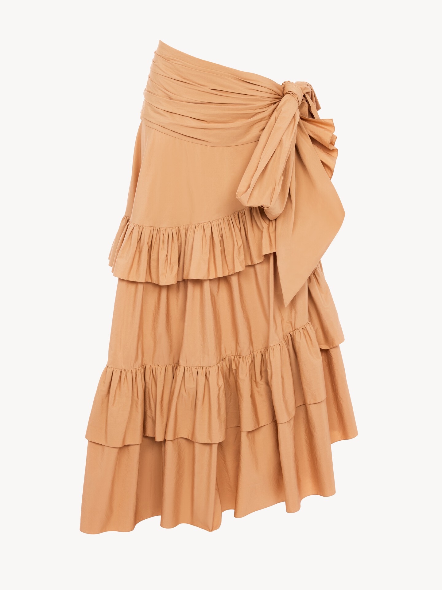 Long ruffled skirt in cotton poplin - 1