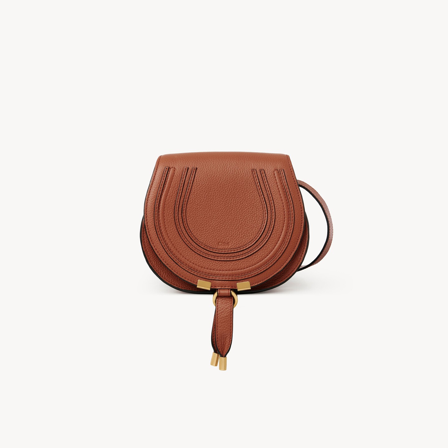Small Marcie saddle bag in grained leather - 8