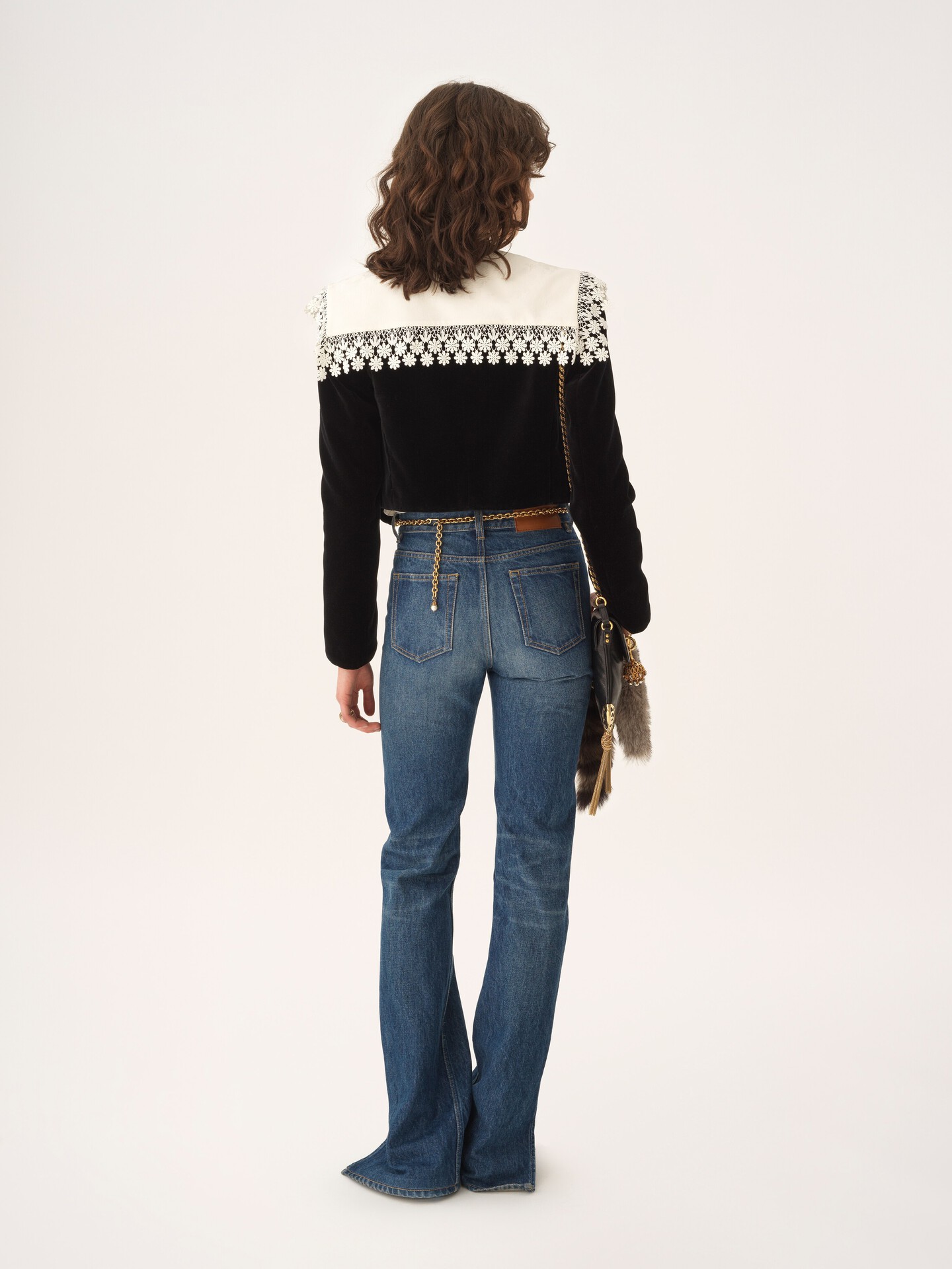 Cropped Spencer jacket in velvet - 5