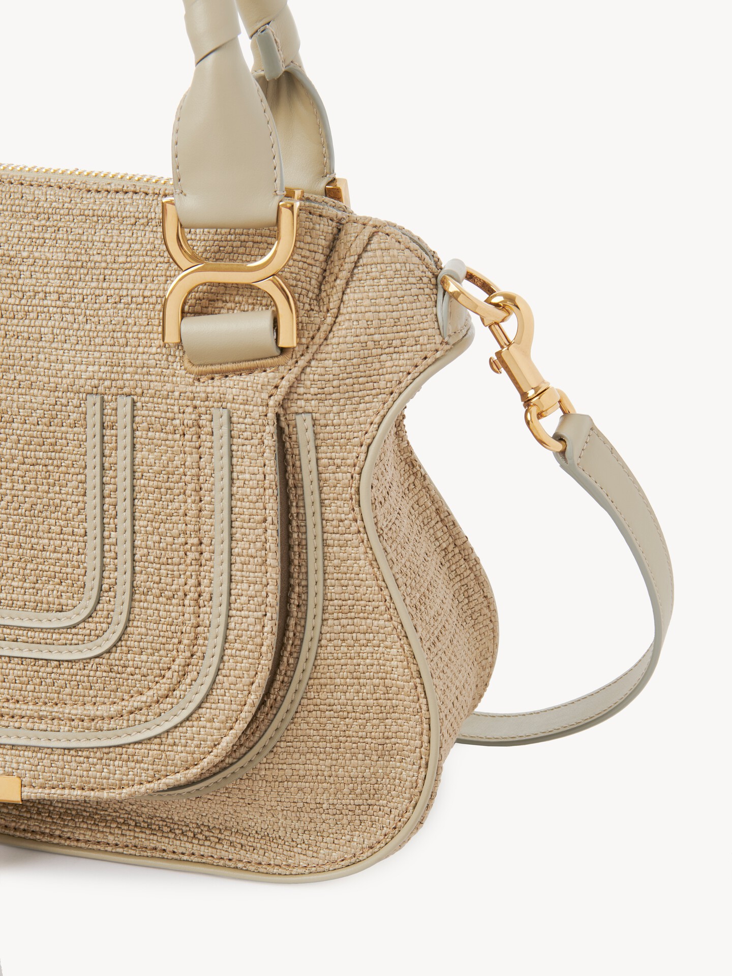 Small Marcie bag in raffia-effect fibres - 7