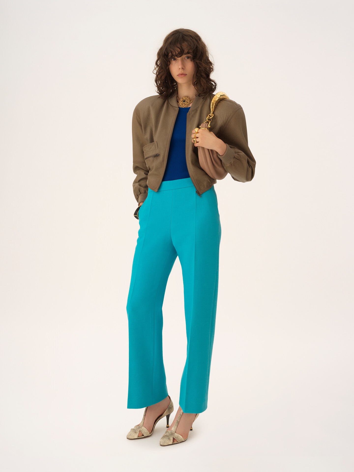 Cropped blouson in leather - 3