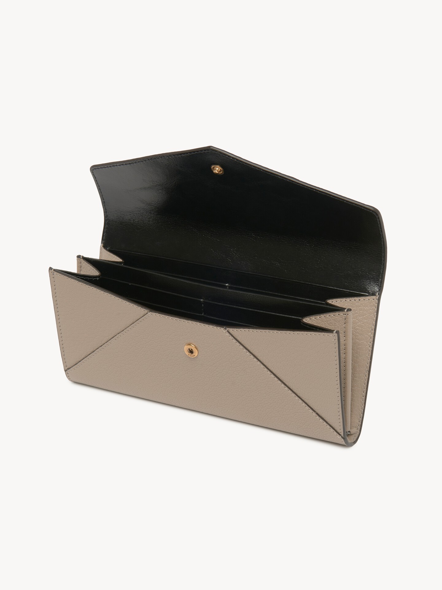 Envelope long wallet with flap in grained leather - 5