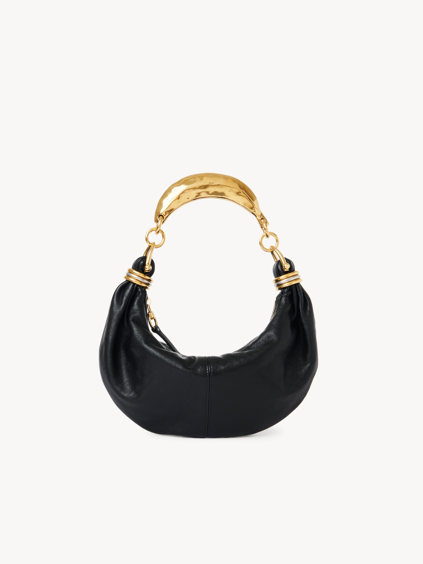 Small Bracelet Hobo Bag in grained leather - 8
