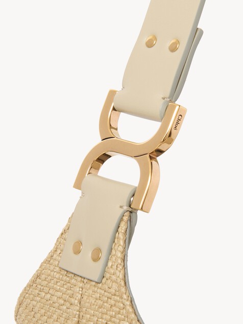 Small Marcie hobo bag in raffia-effect fibres