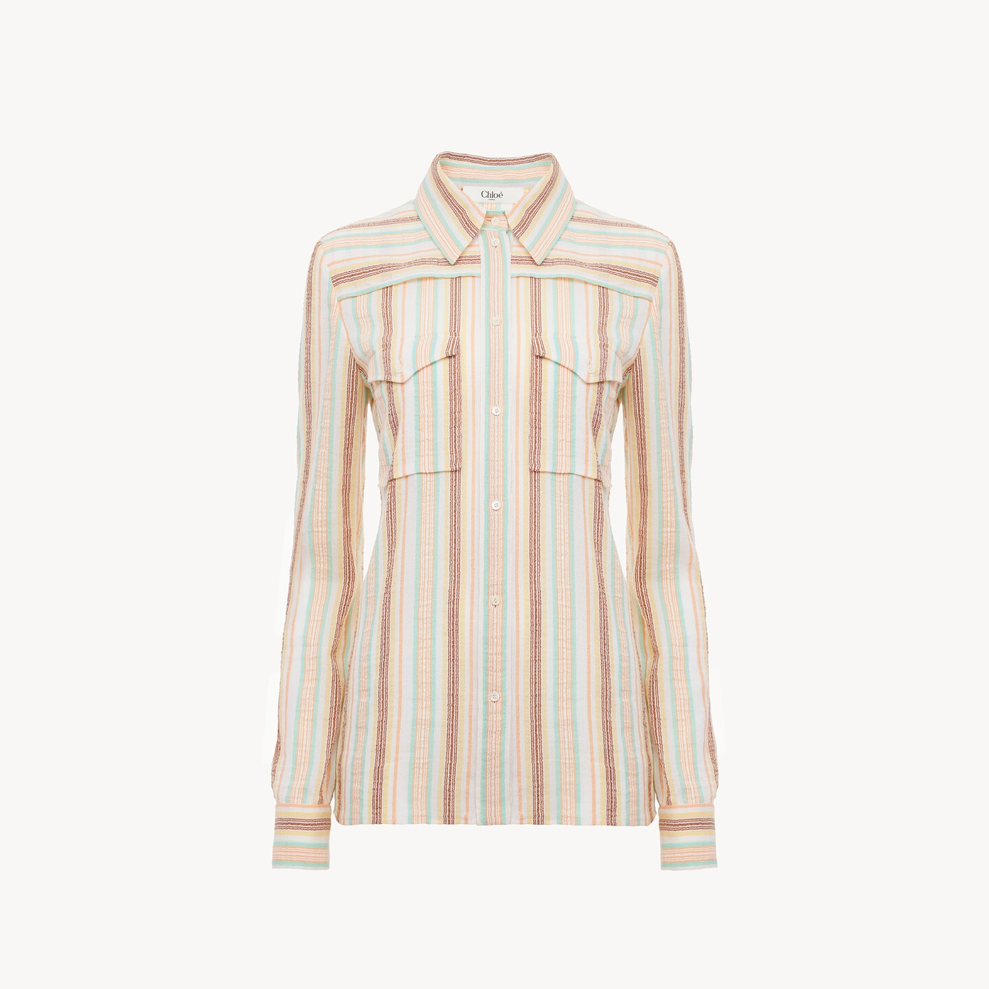 Fitted shirt in crêpon cotton - 7