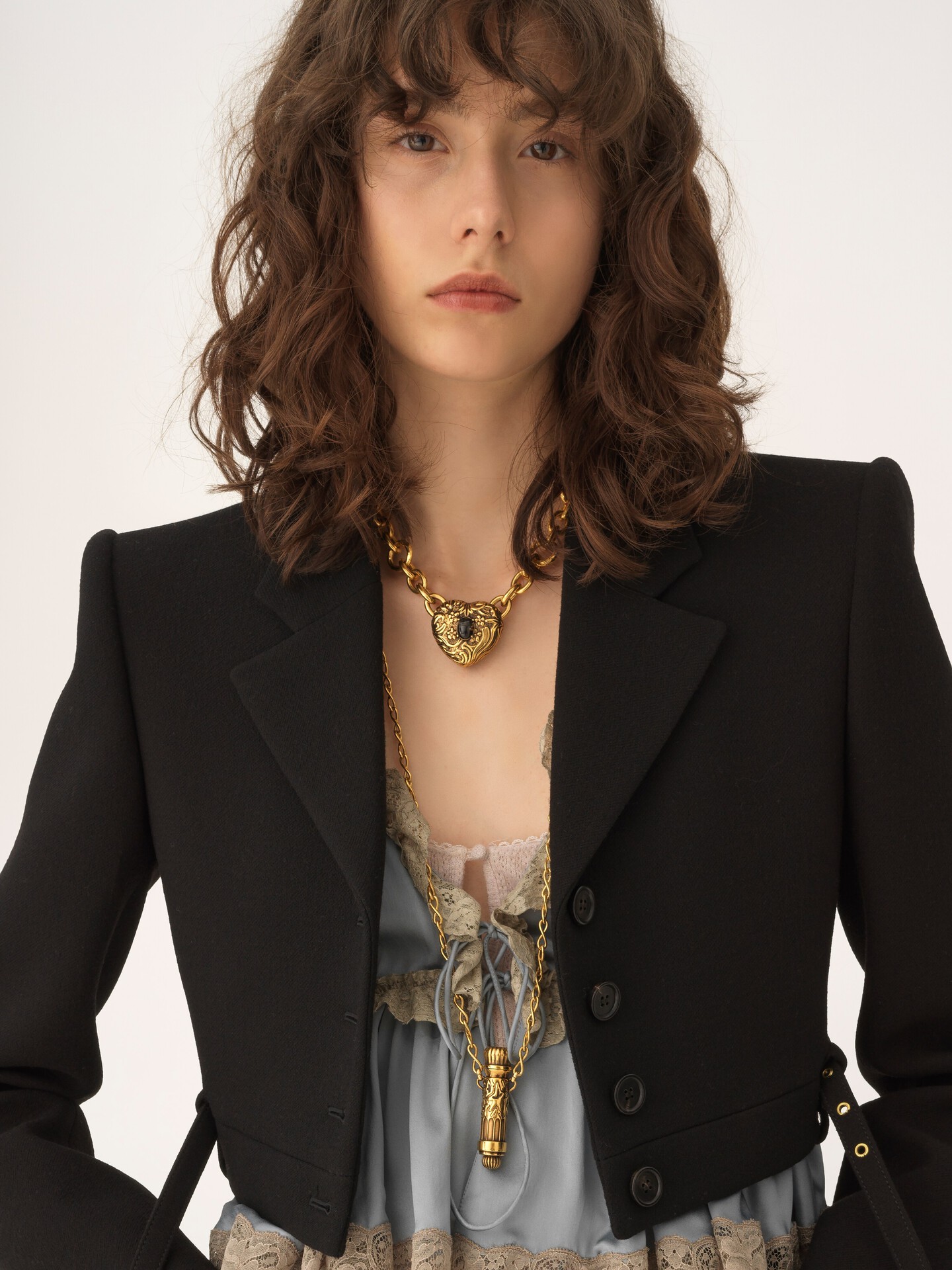 Cropped Spencer jacket in wool crêpe - 7