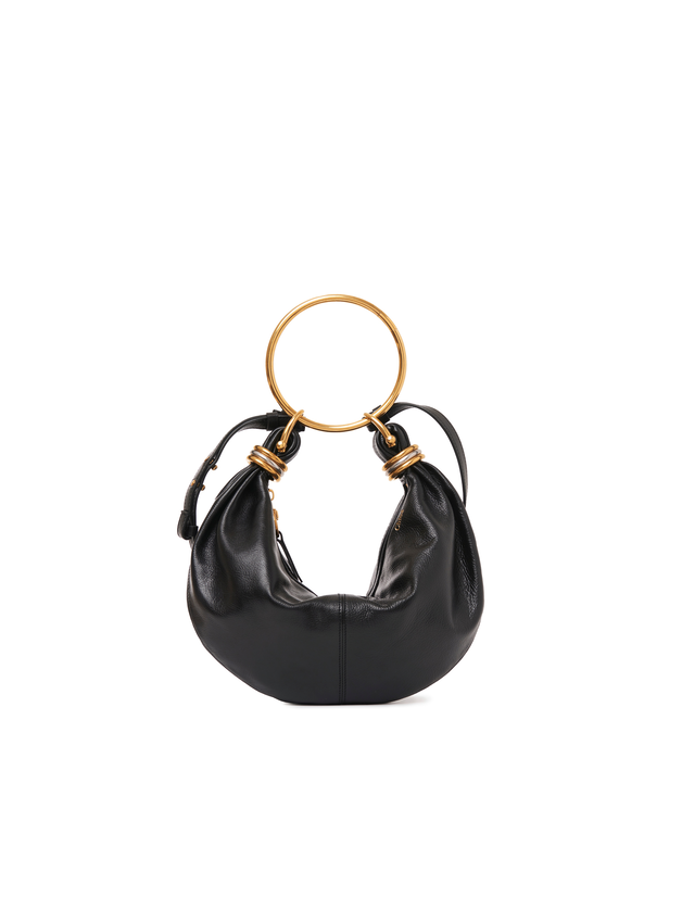 Small Bracelet Hobo bag in grained leather - 1