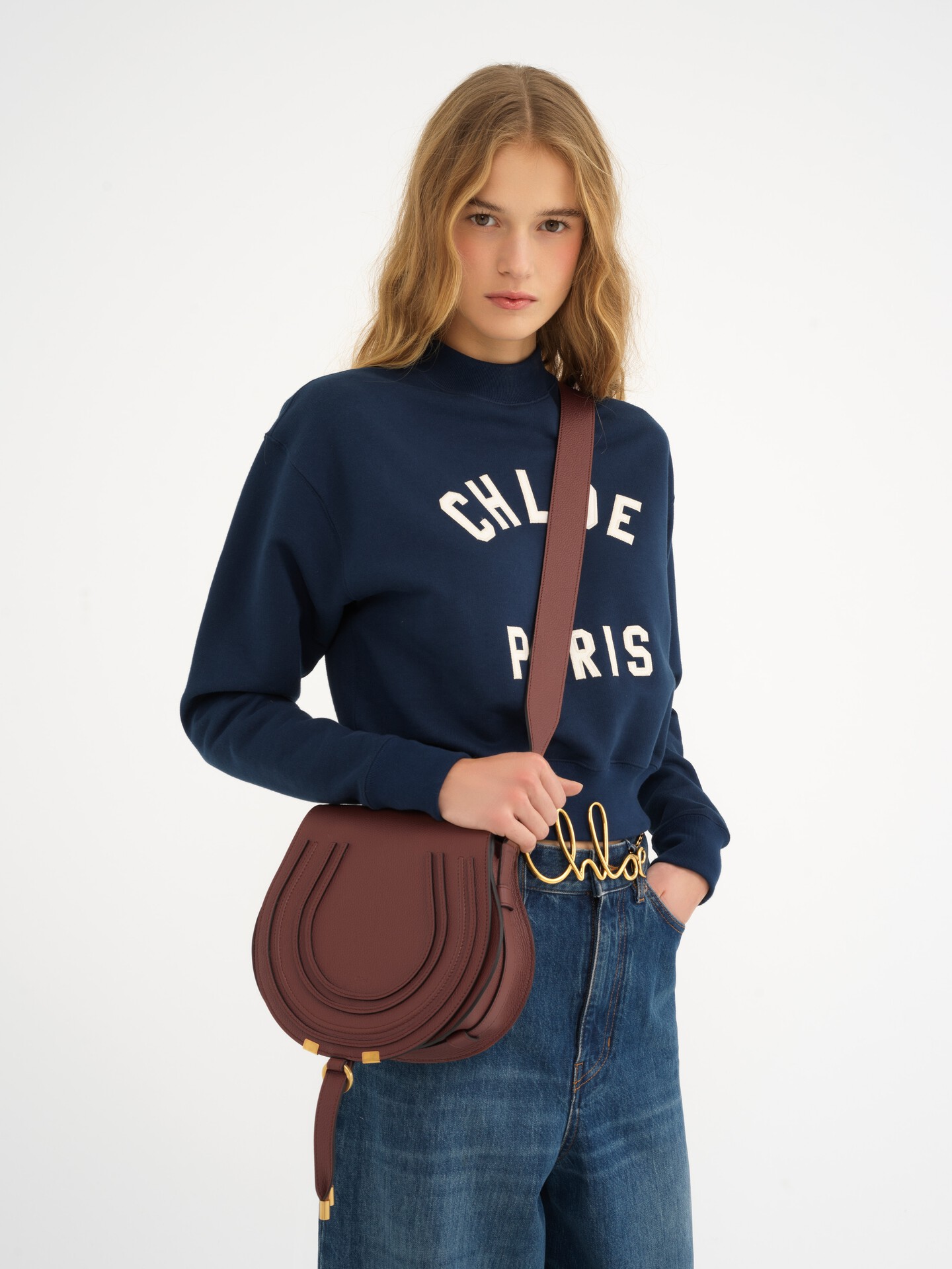 Marcie saddle bag in grained leather - 3