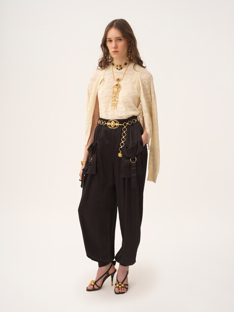 Twin set in cotton-silk knit