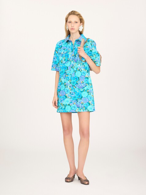 Mini polo dress in cotton drill