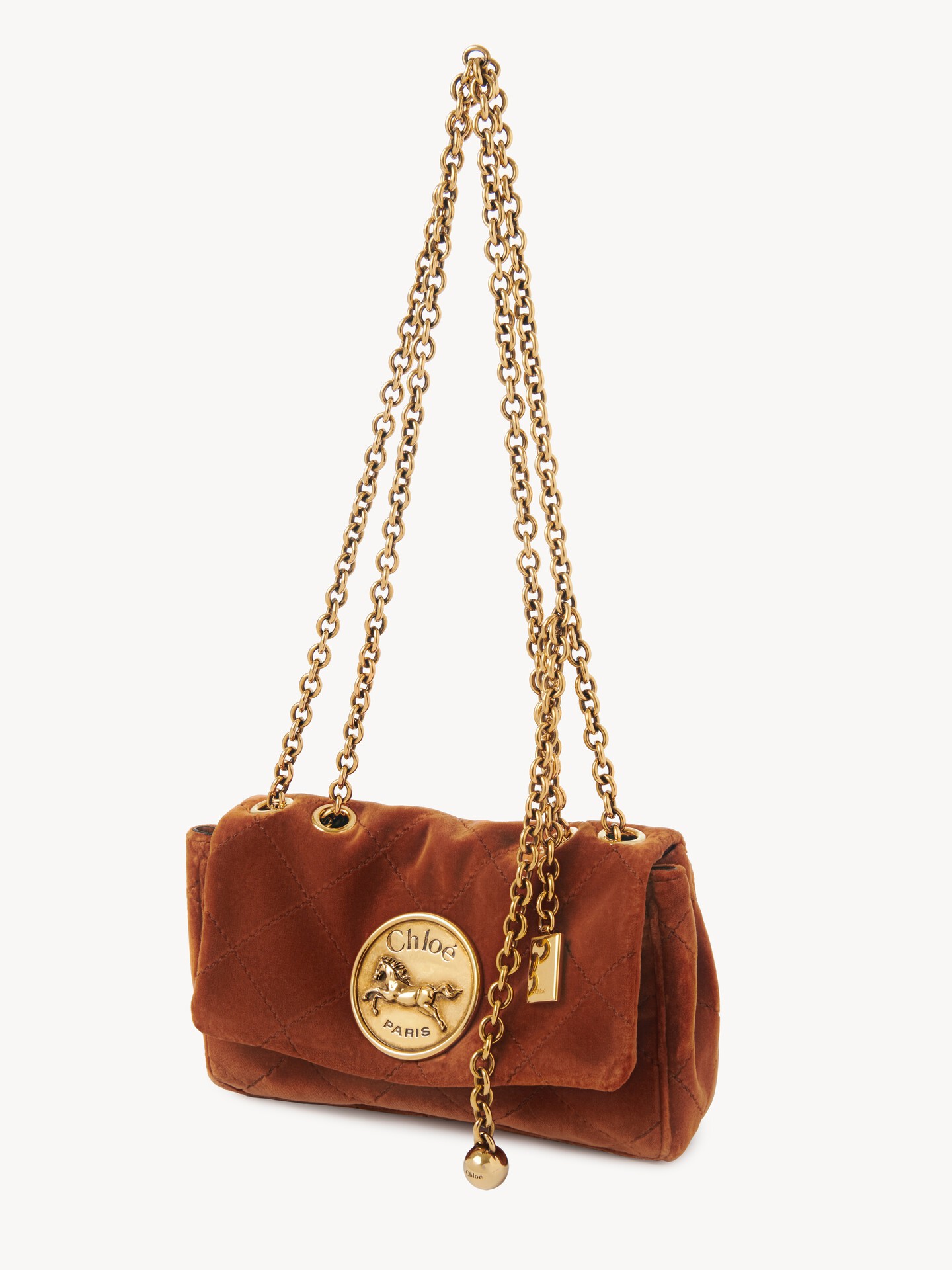 Small Chloé Heritage shoulder bag in velvet - 6