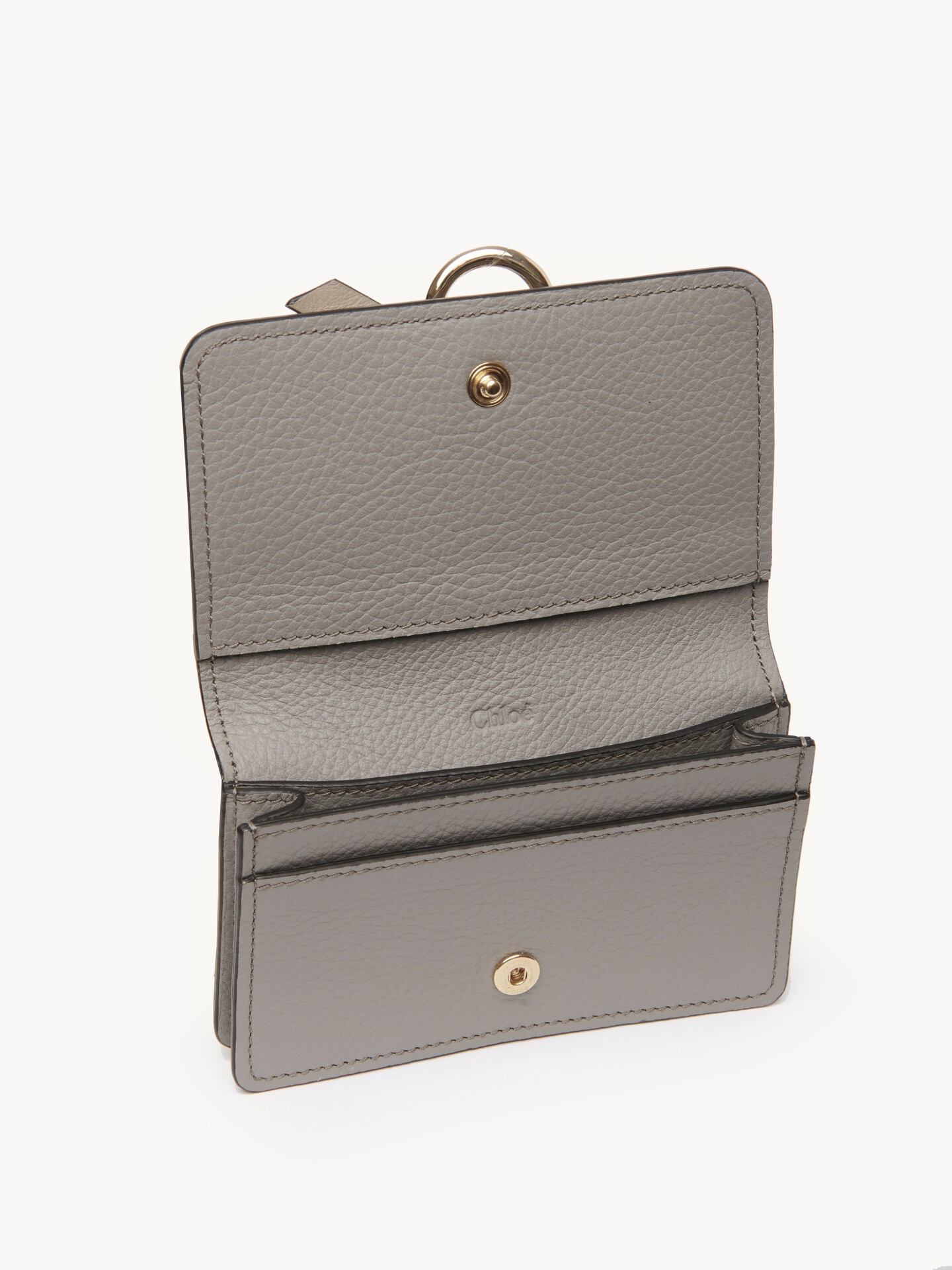 Alphabet card holder in grained leather - 5