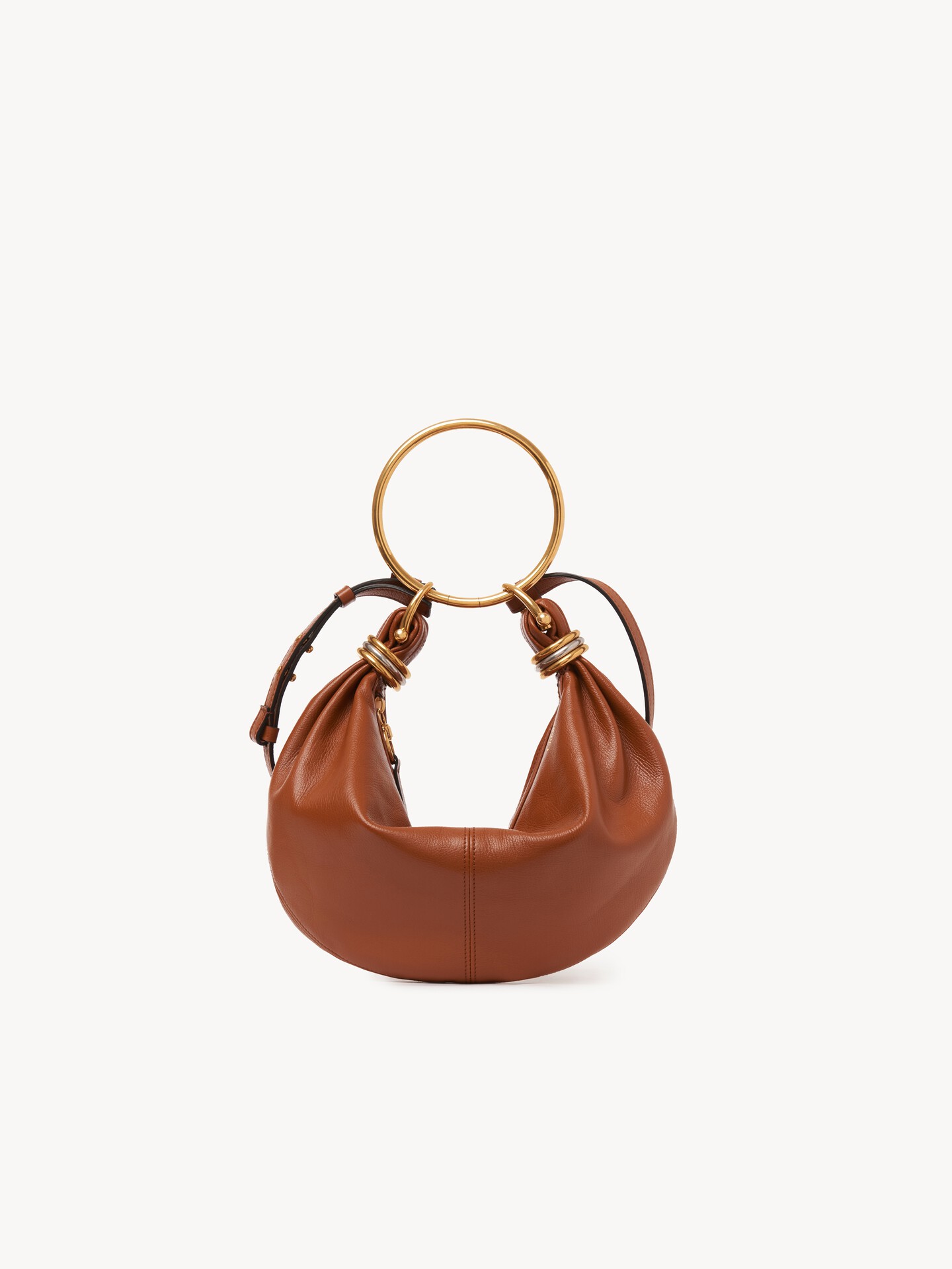 Small Bracelet Hobo bag in grained leather - 2