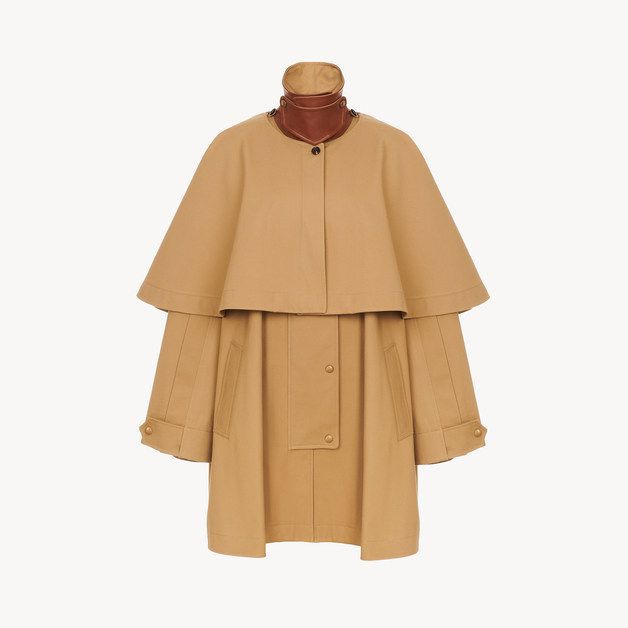 Parka in cotton gabardine with cape - 11