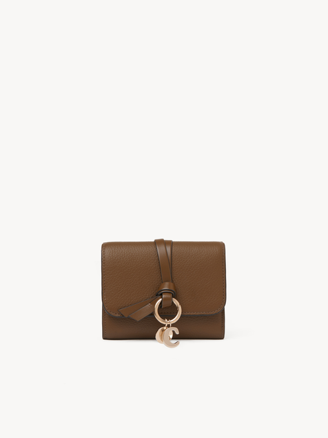 Small Alphabet tri-fold in grained leather