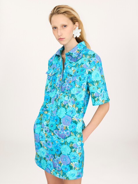 Mini polo dress in cotton drill