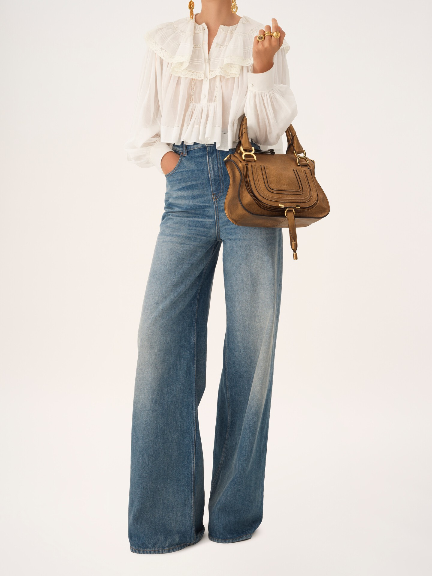 Small Marcie bag in metallic leather - 11
