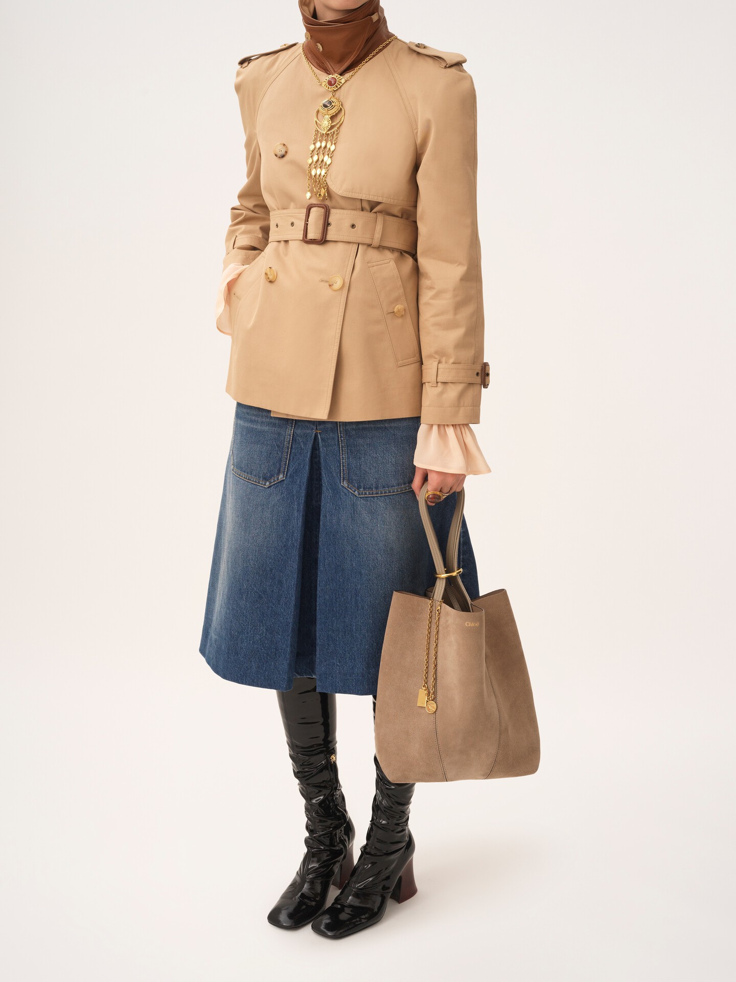 Chloé Spin tote bag in suede leather - 4