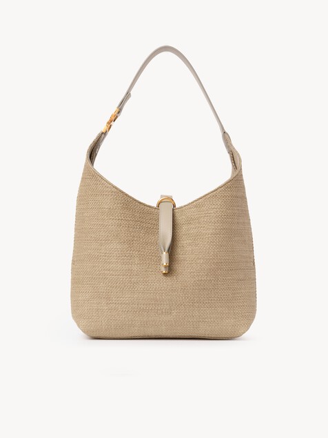 Small Marcie hobo bag in raffia-effect fibres
