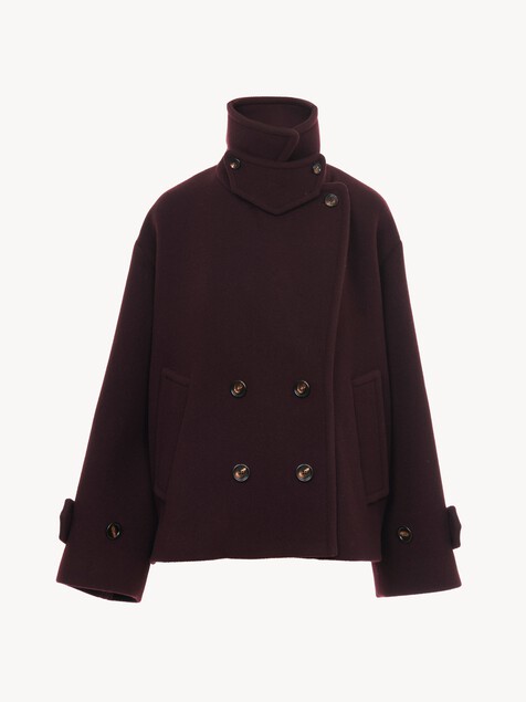 Oversized short coat in wool