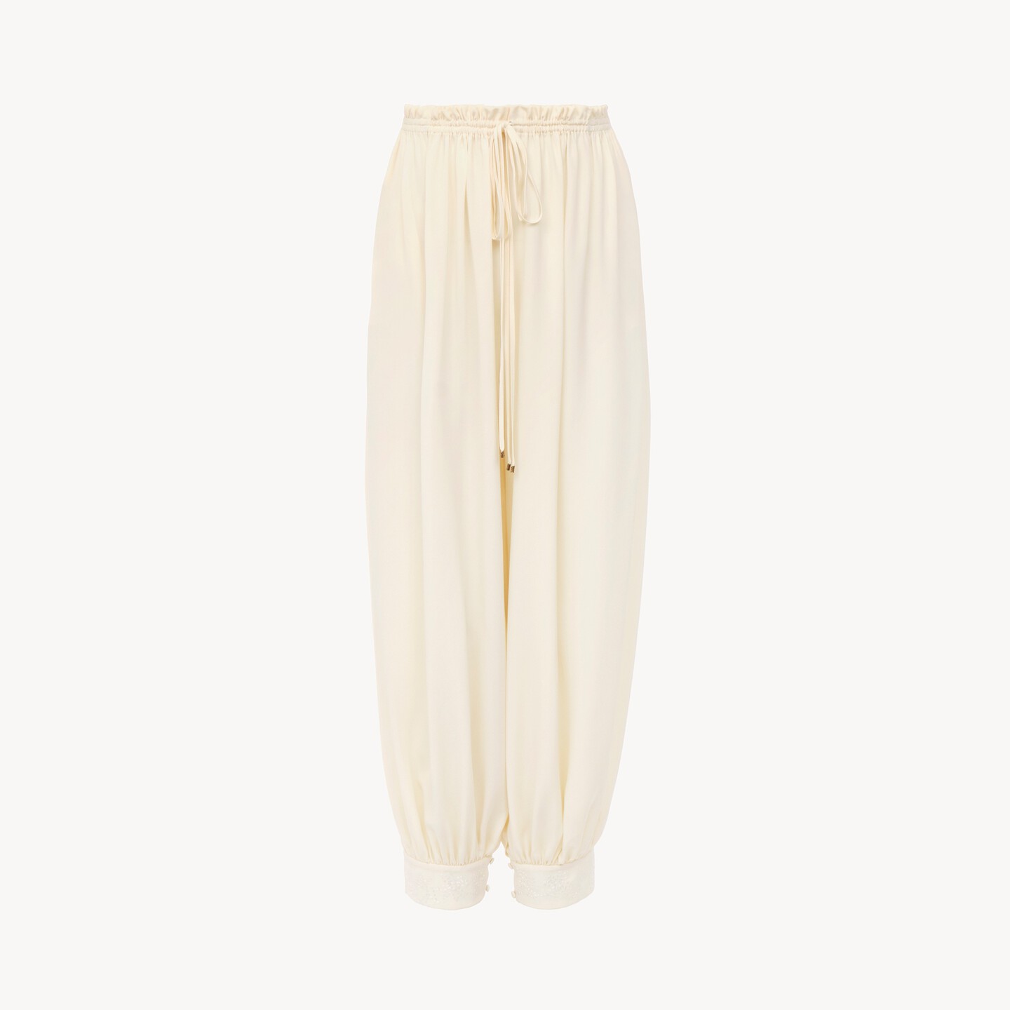 Cropped fluid pants in crêpe de chine - 7
