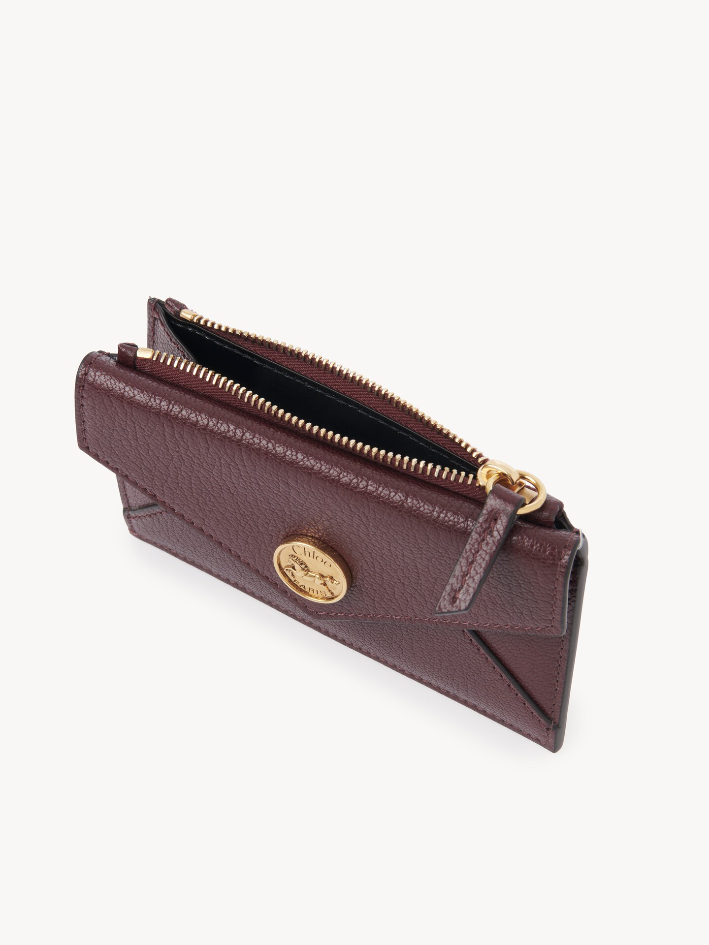 Small Envelope purse with card slots in grained leather - 5