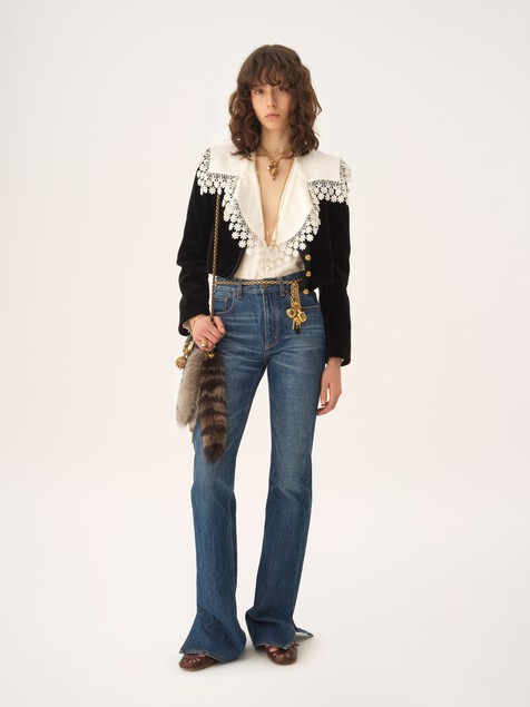 Cropped Spencer jacket in velvet