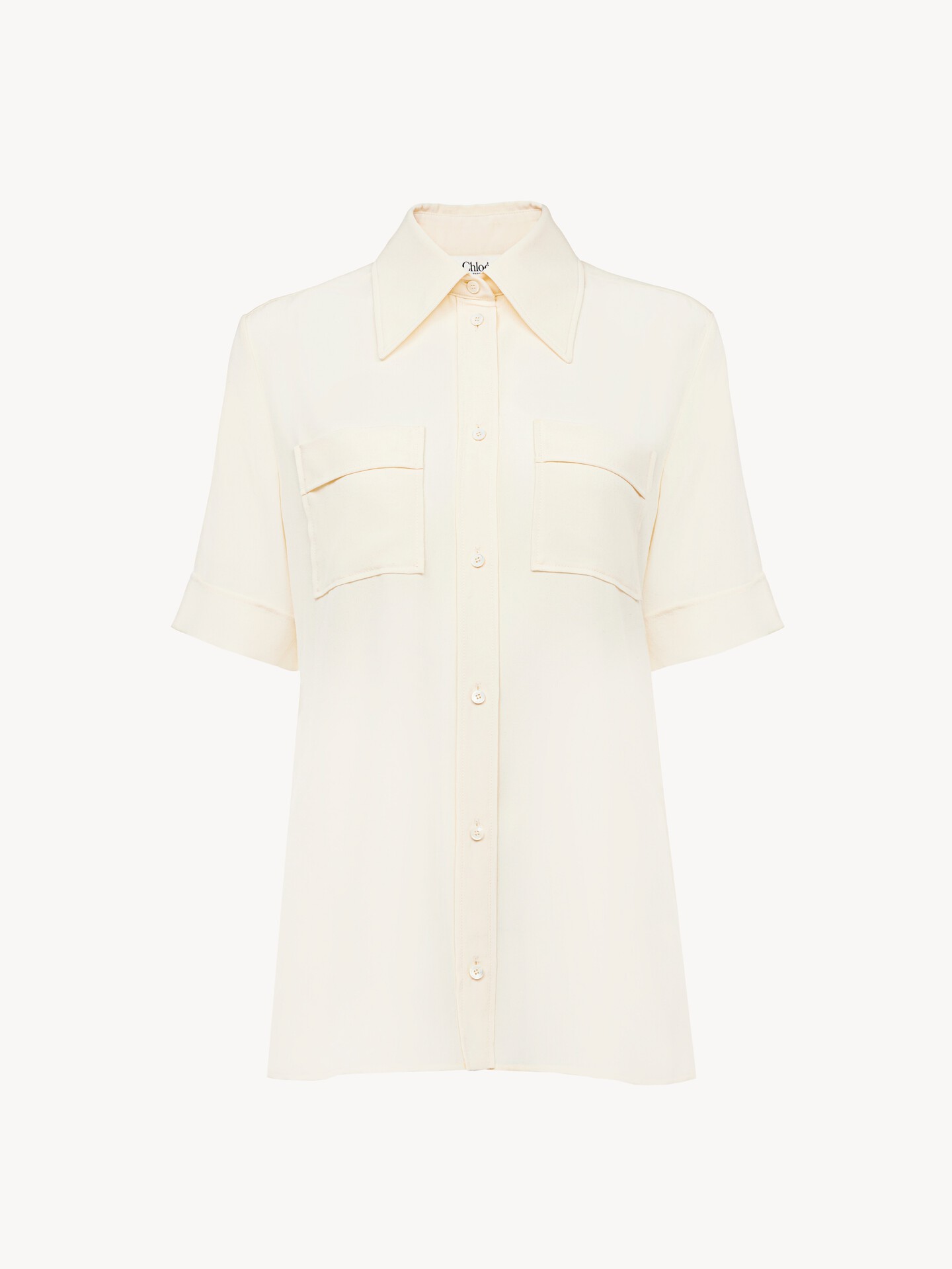 Short-sleeve blouse in crêpe de chine - 2