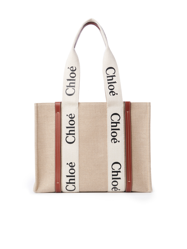 Woody tote bag in linen - 1